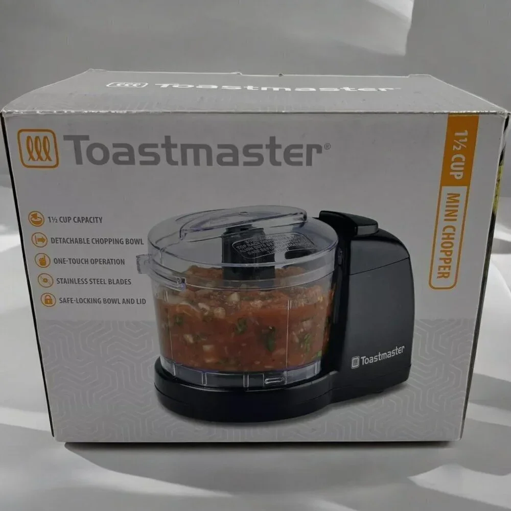 Toastmaster Electric 1.5 Cup Mini ChoppervStainless Steel Blades Black NEW